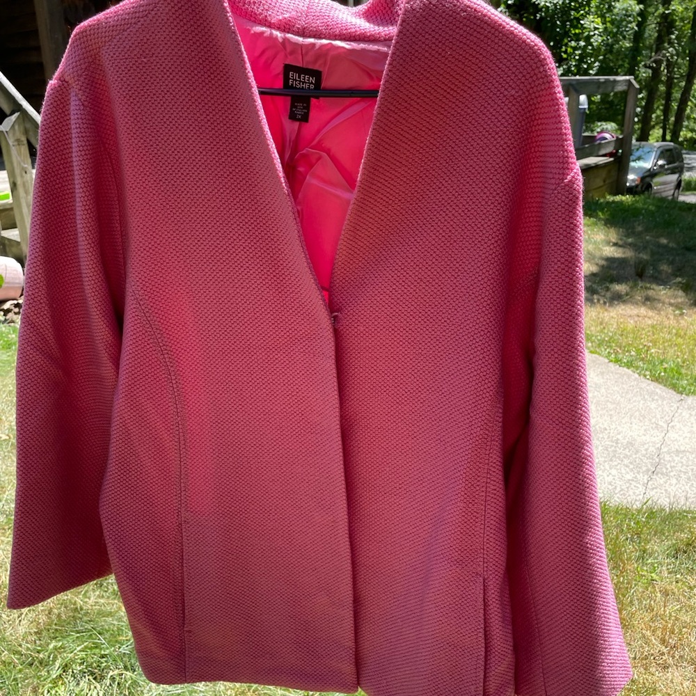 Eileen Fisher. Pink  Virgin Wool Jacket